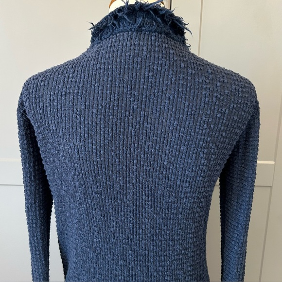 Free People Womens Deep Dive Blue Cardigan Duster Ribbed Textured OB814949 - Picture 5 of 11